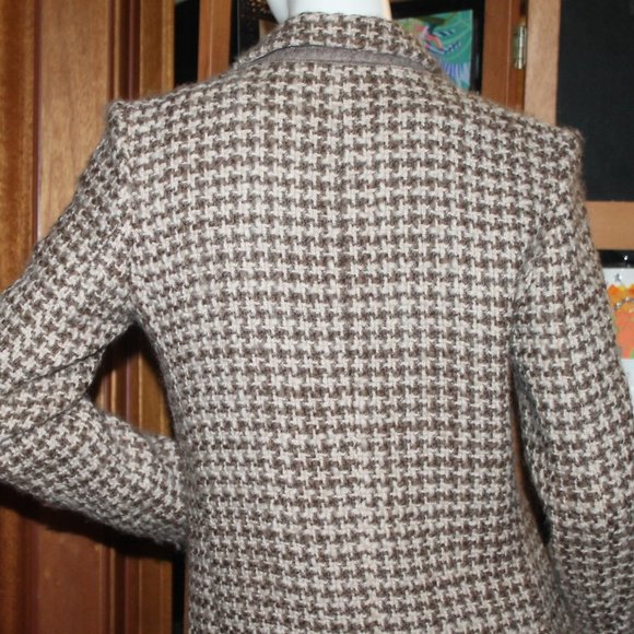 Brooks Brothers Wool Silk Houndstooth Boucle Car Coat Jacket - Picture 10 of 11